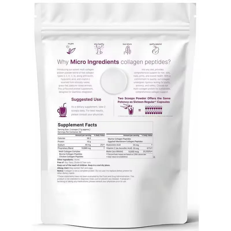 Poudre de peptides multi-collégènes de qualité supérieure