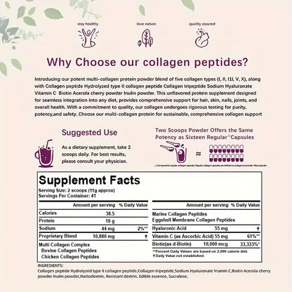 Poudre de peptides multi-collégènes de qualité supérieure